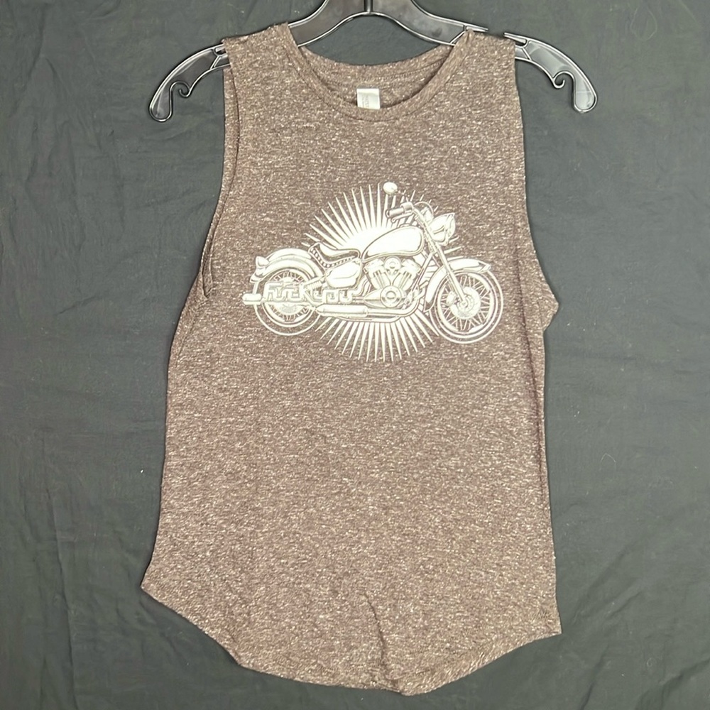 WOMENS  MOTORCYCLE PIMA TANK TOP T-SHIRT NWOT DARK GRAY Other sizes available